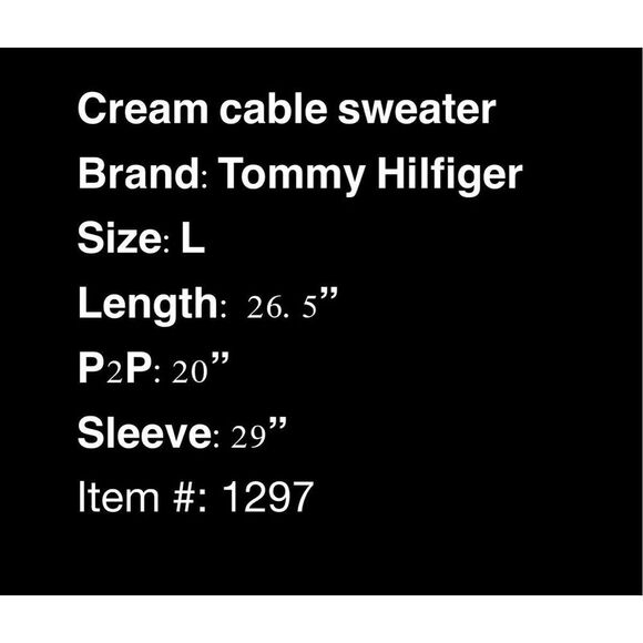 Tommy Hilfiger cream cable sweater- size L - Picture 8 of 8